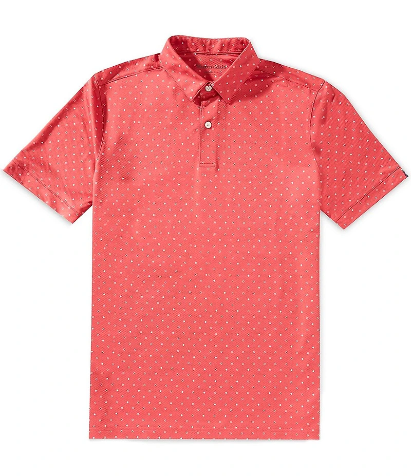 Mizzen+Main Performance Stretch Halyard Dot Print Short Sleeve Polo Shirt