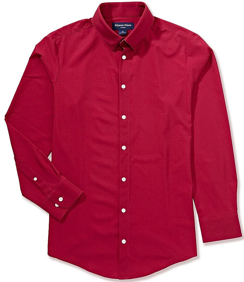 Mizzen+Main Performance Stretch Leeward Dot Pattern Long Sleeve Woven Shirt