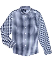 Mizzen+Main Performance Stretch Leeward Gingham No Tuck Crew Long Sleeve Woven Shirt