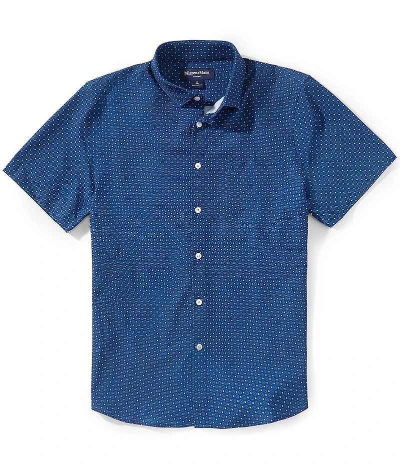Mizzen+Main Performance Stretch Leeward Medallion Print Short Sleeve Woven Shirt