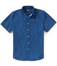 Mizzen+Main Performance Stretch Leeward Medallion Print Short Sleeve Woven Shirt