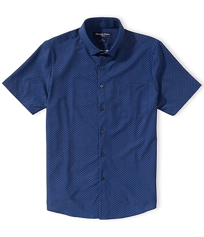 Mizzen+Main Performance Stretch Leeward Micro Gem Print Short Sleeve Woven Shirt