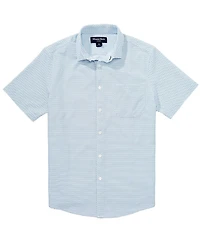 Mizzen+Main Performance Stretch Leeward Multi Diamond Print Short Sleeve Woven Shirt