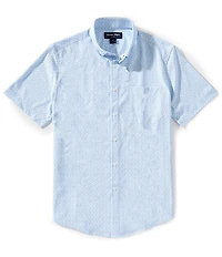 Mizzen+Main Performance Stretch Leeward Triangle Dash Print Short Sleeve Woven Shirt