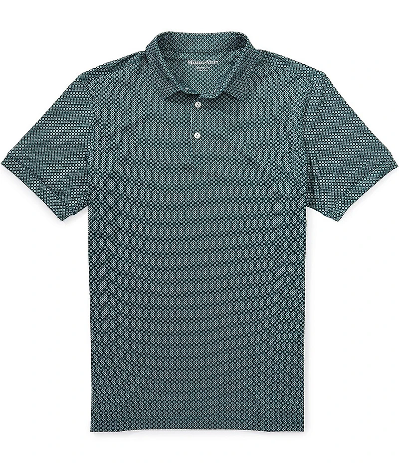 Mizzen+Main Performance Stretch Versa Circle Texture Print Short Sleeve Polo Shirt