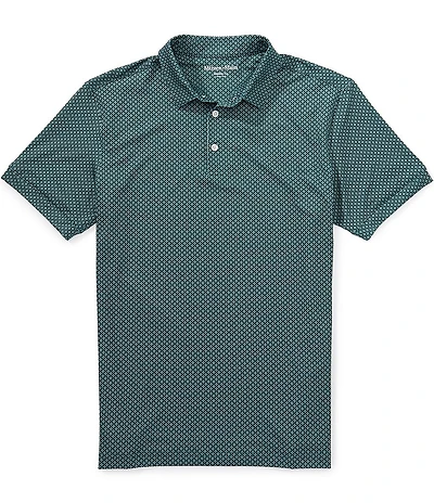 Mizzen+Main Performance Stretch Versa Circle Texture Print Short Sleeve Polo Shirt