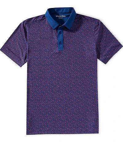 Mizzen+Main Performance Stretch Versa Floral Print Short Sleeve Polo Shirt