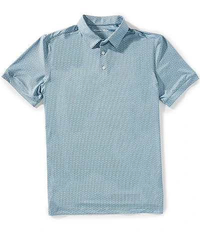 Mizzen+Main Performance Stretch Versa Multi Circle Print Short Sleeve Polo Shirt