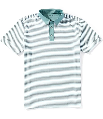 Mizzen+Main Performance Stretch Contrast Stripe Short Sleeve Polo Shirt