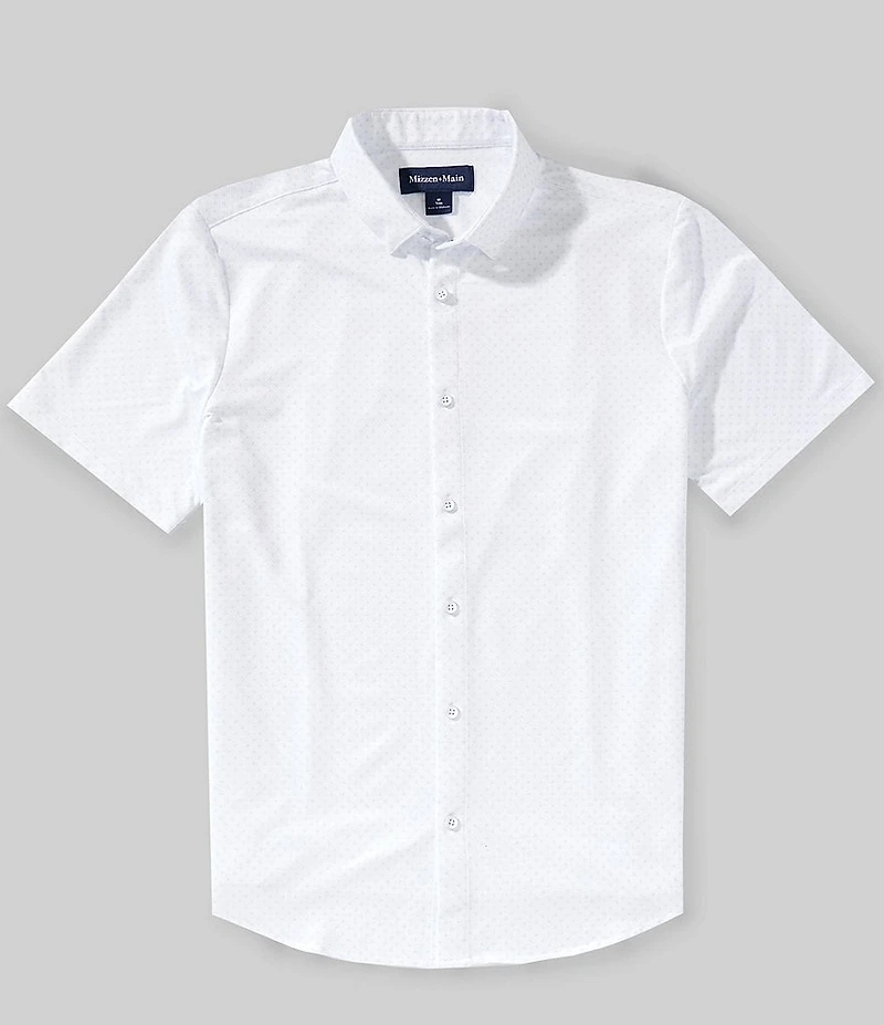 Mizzen+Main Petal Hatch Print Short Sleeve Woven Shirt