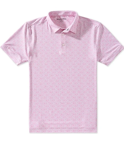 Mizzen+Main Versa Azaleas Print Short Sleeve Polo Shirt