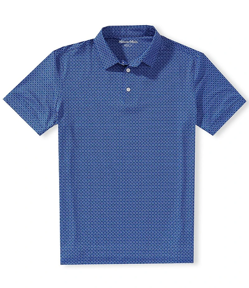 Mizzen+Main Versa Diagonal Dot Print Short Sleeve Polo Shirt
