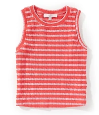 Moa Moa Big Girls Sleeveless Crew Neck Stripe Tank