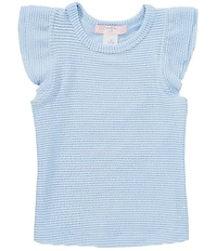 Moa Moa Little Girls Flutter Sleeve Top