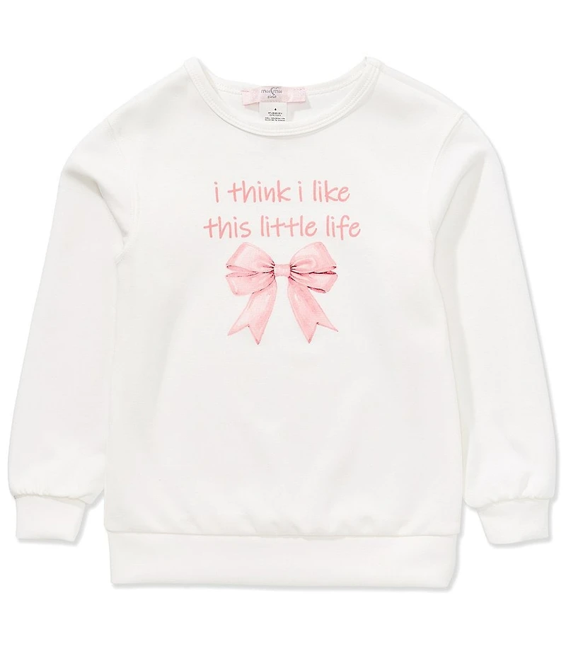 Moa Moa Little Girls Long Sleeve I Think I Like This Little Life Sweatshirt