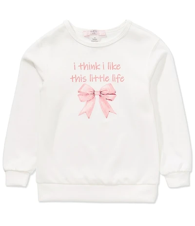 Moa Moa Little Girls Long Sleeve I Think I Like This Little Life Sweatshirt