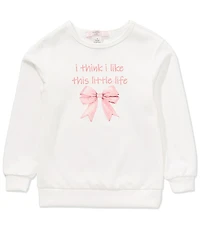 Moa Moa Little Girls Long Sleeve I Think I Like This Little Life Sweatshirt