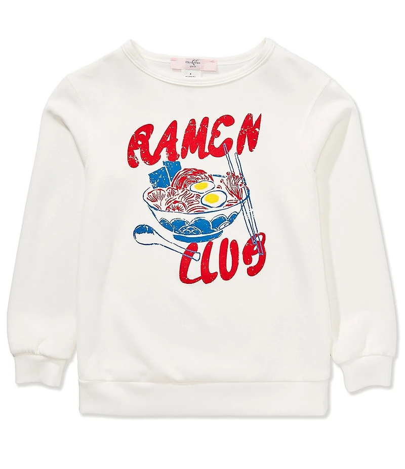 Moa Moa Little Girls Long Sleeve Ramen Club Graphic Sweatshirt