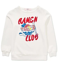 Moa Moa Little Girls Long Sleeve Ramen Club Graphic Sweatshirt