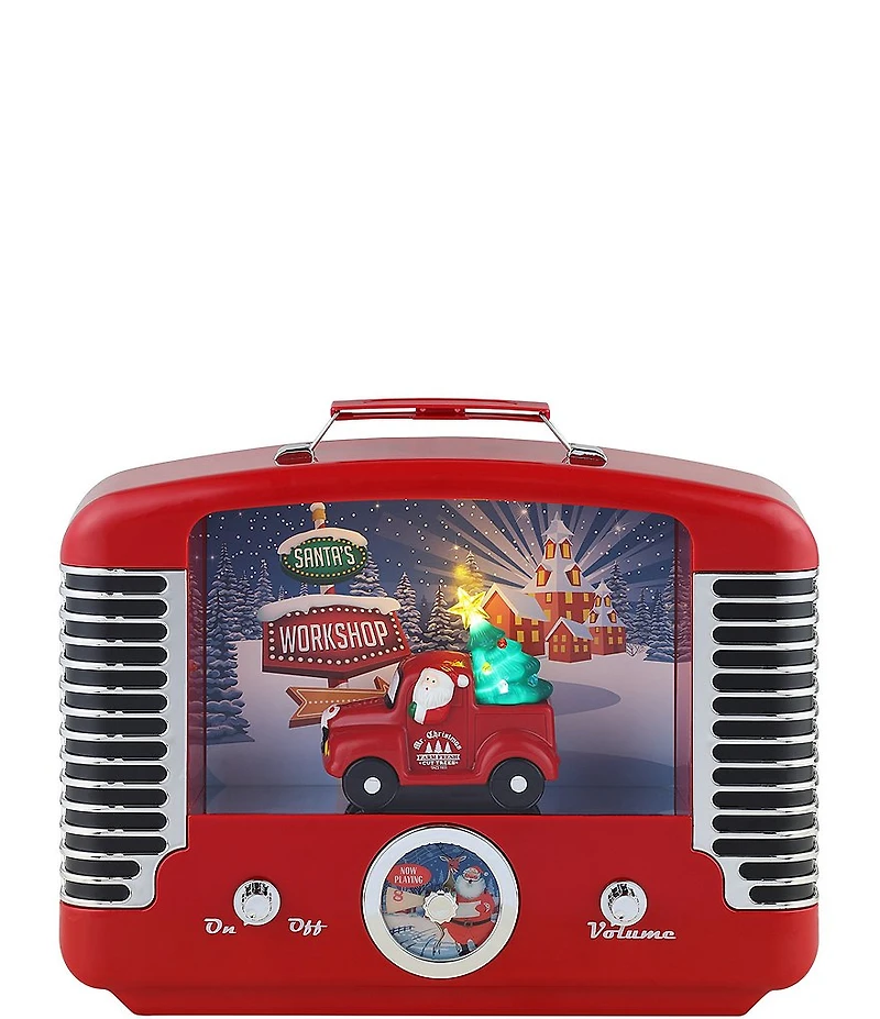 Mr. Christmas LED Lighted 12#double; Nostalgic Red Tree Radio