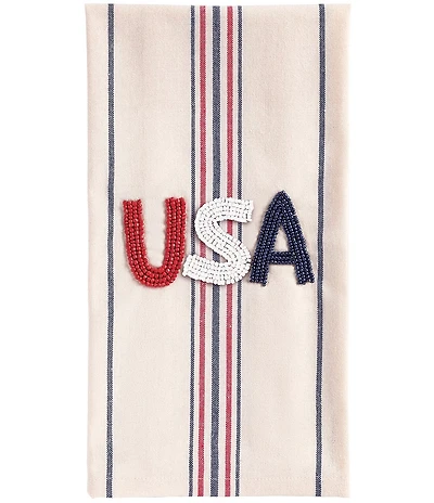 Mud Pie Americana Collection USA Beaded Kitchen Towel