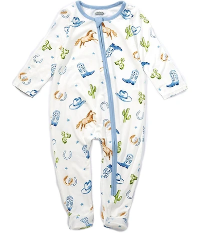 Mud Pie Baby All-over Graphic Horse Print Zip Sleeper