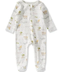 Mud Pie Baby Boys Allover Print Noah's Ark Zip Long-all Footie