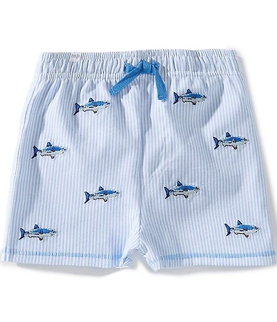 Mud Pie Baby Boys Stripe Skark Swim Trunks
