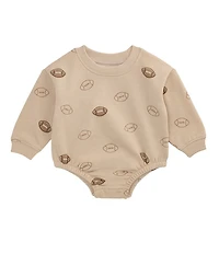 Mud Pie Baby Boys Long-Sleeve Football-Printed French Terry Bodysuit