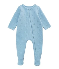 Mud Pie Baby Boys Long-Sleeve Football Quilted Jacquard Footie Coverall