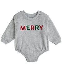 Mud Pie Baby Boys Long-Sleeve Merry-Boucle-Letter Bodysuit