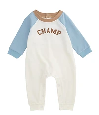 Mud Pie Baby Boys Raglan-Sleeve Color Block Champ French Terry Coverall
