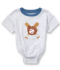 Mud Pie Baby Boys Short Sleeve Baseball Tee Bodysuit
