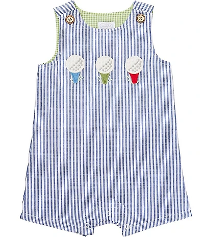 Mud Pie Baby Boys Sleevless Striped Golf Jon Jon Shortall