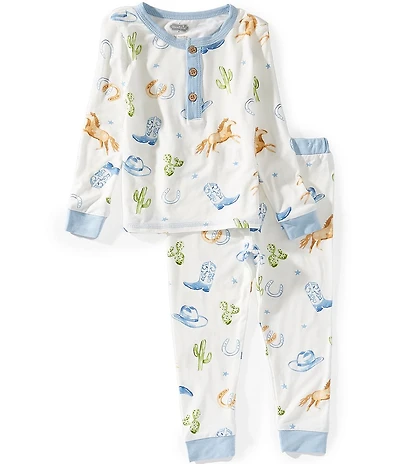 Mud Pie Baby Boys Western Pajamas Top and Pajama Bottom 2-Piece Set