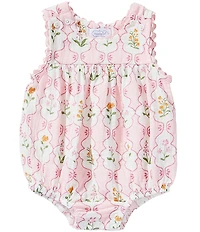 Mud Pie Baby Girls Sleeveless Gauze Ric-Rac Trim Blossom Bubble Romper