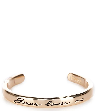 Mud Pie Baby Girls Jesus Love Me Engraved Cuffed Bracelet