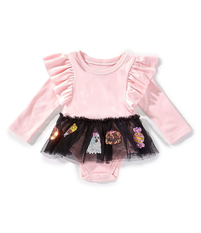 Mud Pie Baby Girls Long-Sleeve Halloween-Inspired Tutu-Skirted Bodysuit