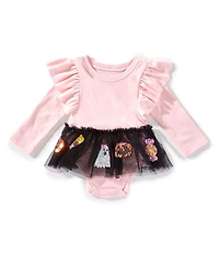 Mud Pie Baby Girls Long-Sleeve Halloween-Inspired Tutu-Skirted Bodysuit
