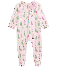 Mud Pie Baby Girls Long-Sleeve Nutcracker-Printed Footed Coverall