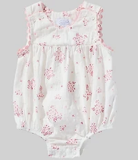 Mud Pie Baby Girls Sleeveless Ric-Rac Trim Blossom Print Bubble