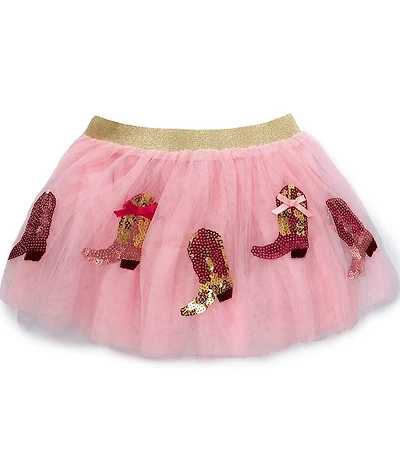 Mud Pie Baby Girls Western Boots Tutu