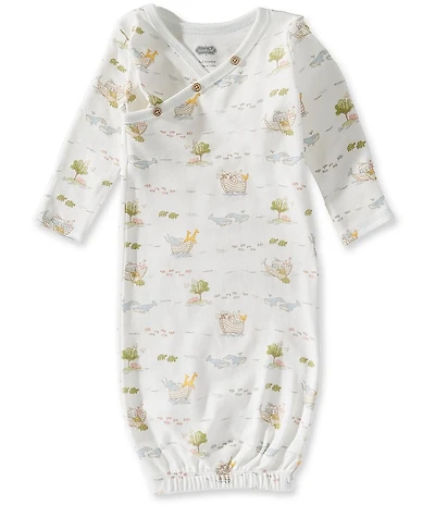 Mud Pie Baby Long Sleeve Noah's Ark Take Me Home Night Gown