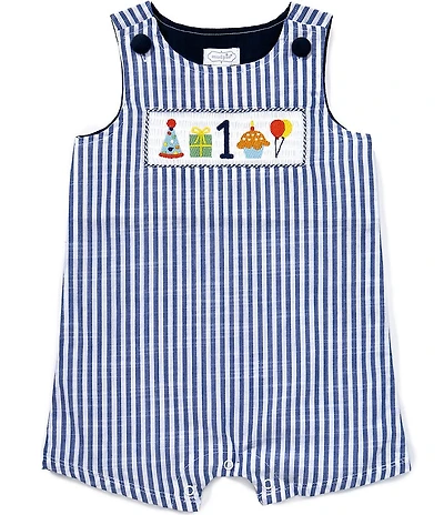 Mud Pie Baby Boys #double;One#double; Smocked Birthday Design Jon Jon Shortall