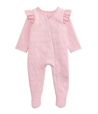 Mud Pie Baby Girls Quilted Bow Footie Sleeper