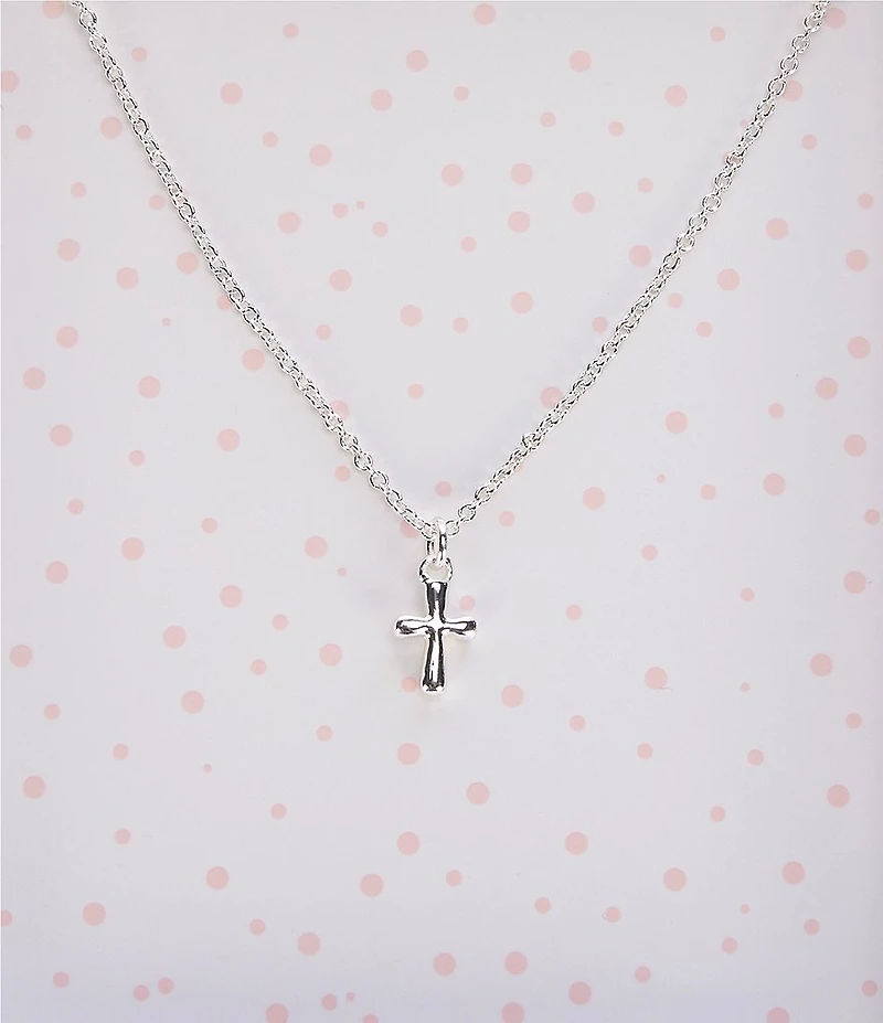 Mud Pie Baby Silver Cross Necklace