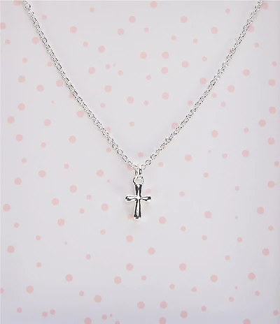 Mud Pie Baby Silver Cross Necklace