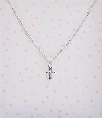 Mud Pie Baby Silver Cross Necklace