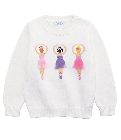 Mud Pie Baby/Little Girls Long-Sleeve 3D Ballerina Yarn-Knit Sweater
