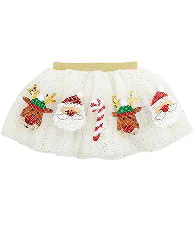 Mud Pie Baby/Little Girls Sequin-Embellished Iconic Christmas Design Tutu Skirt